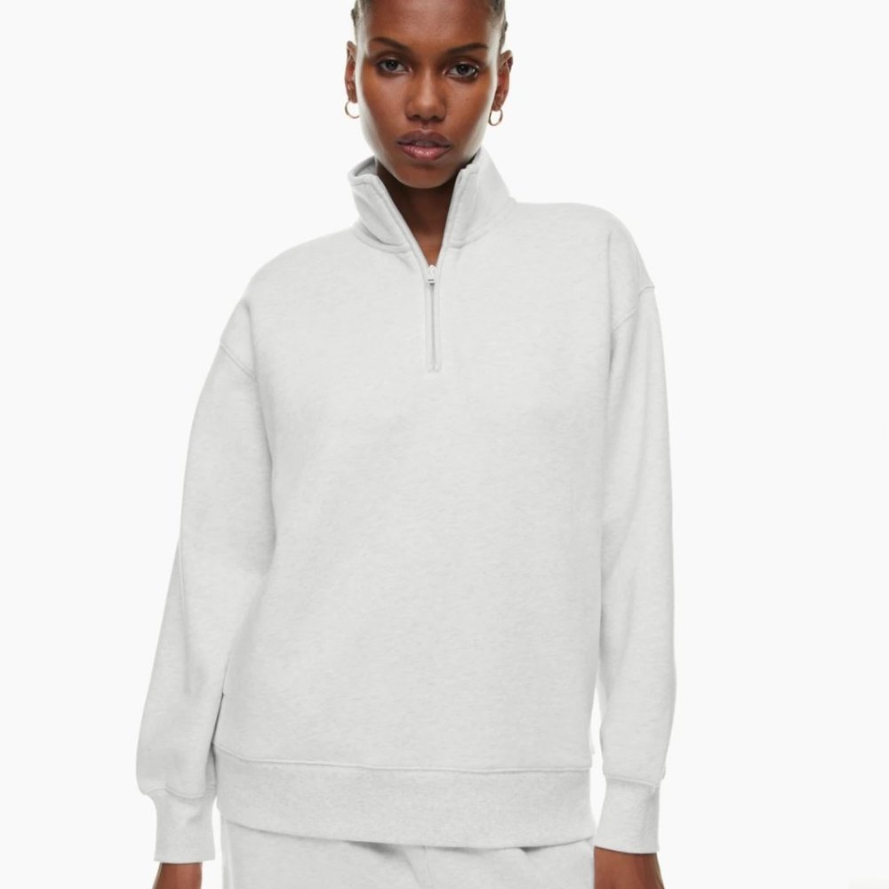 Aritzia TNA Cozy Fleece Boyfriend 1/4 zip Sweatshirt